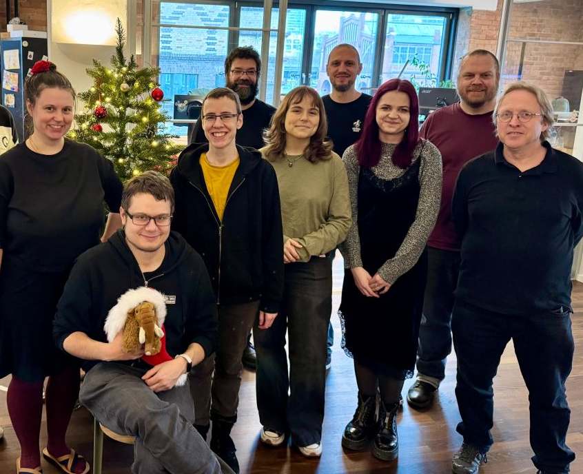 Photo of the Beyond Bytes team in the Berlin studio.